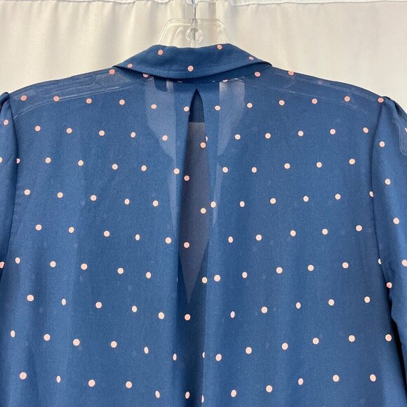 Vanessa Virginia Women’s 3/4 Sleeve Mini Dress Polka Dot Button Up Sheer Sz 4 - Picture 6 of 9